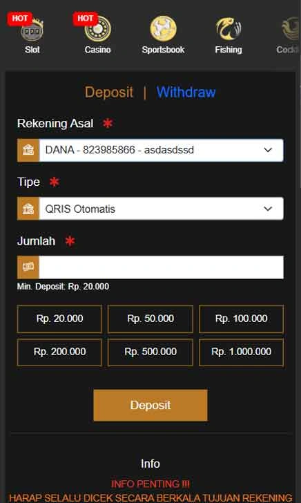 cara deposit APK Freechip 10000 Slot